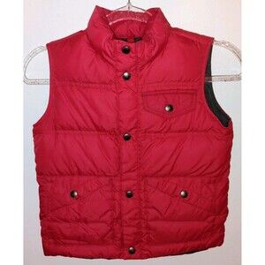 LAND'S END Red Down Puffer VEST Boys Girls Coat Sleeveless SIZE 7 Youth Kids